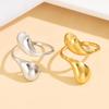 Stainless Steel Geometric Water Drop Ring: Luxurious Old Money Style, Heavy Quality, Bright Surface, Adjustable Fit