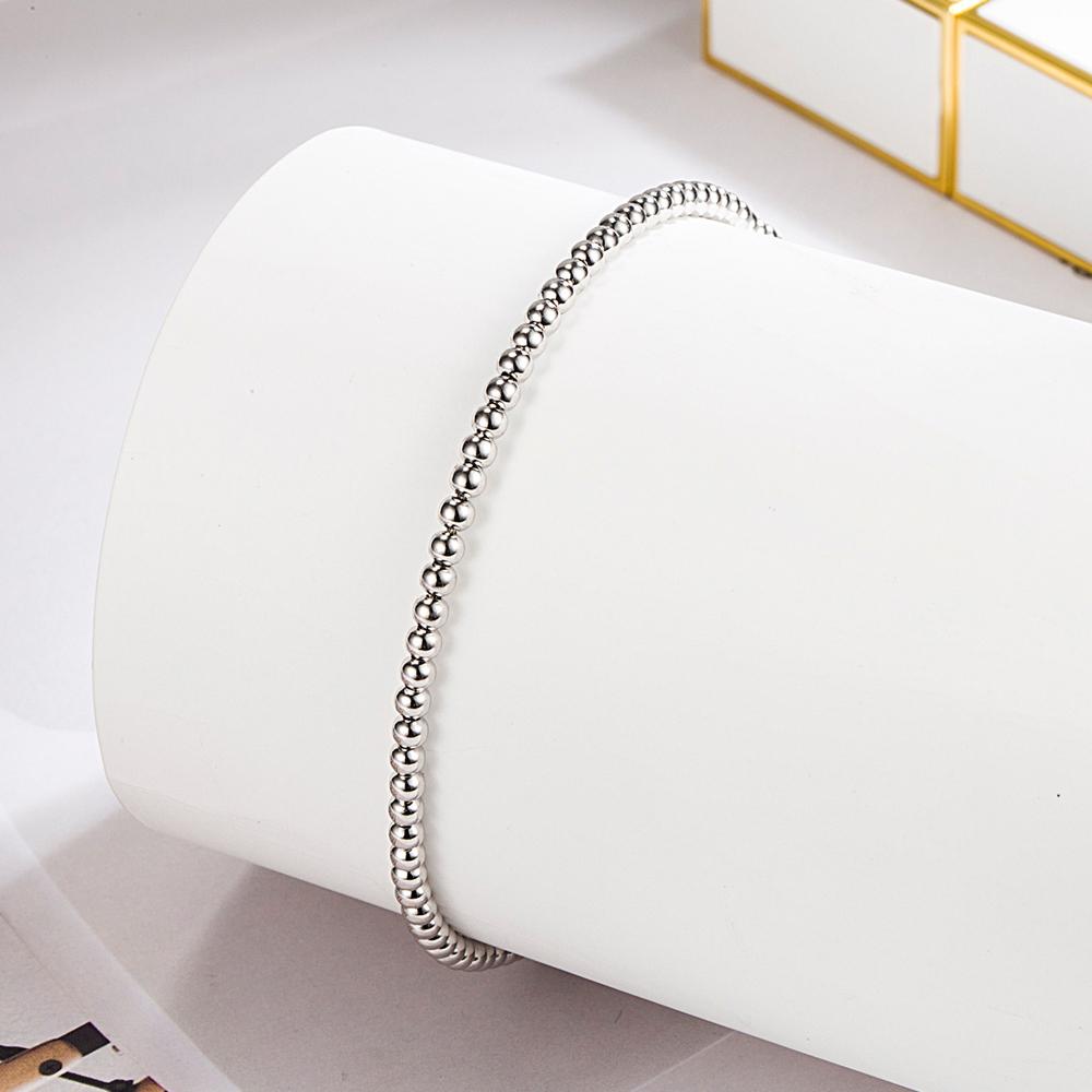 925 Sølv Ankel Kvinner & Jenter Perlet Ankellenke Armbånd Fot Justerbar Kjede Strand Barfot Fint Smykke