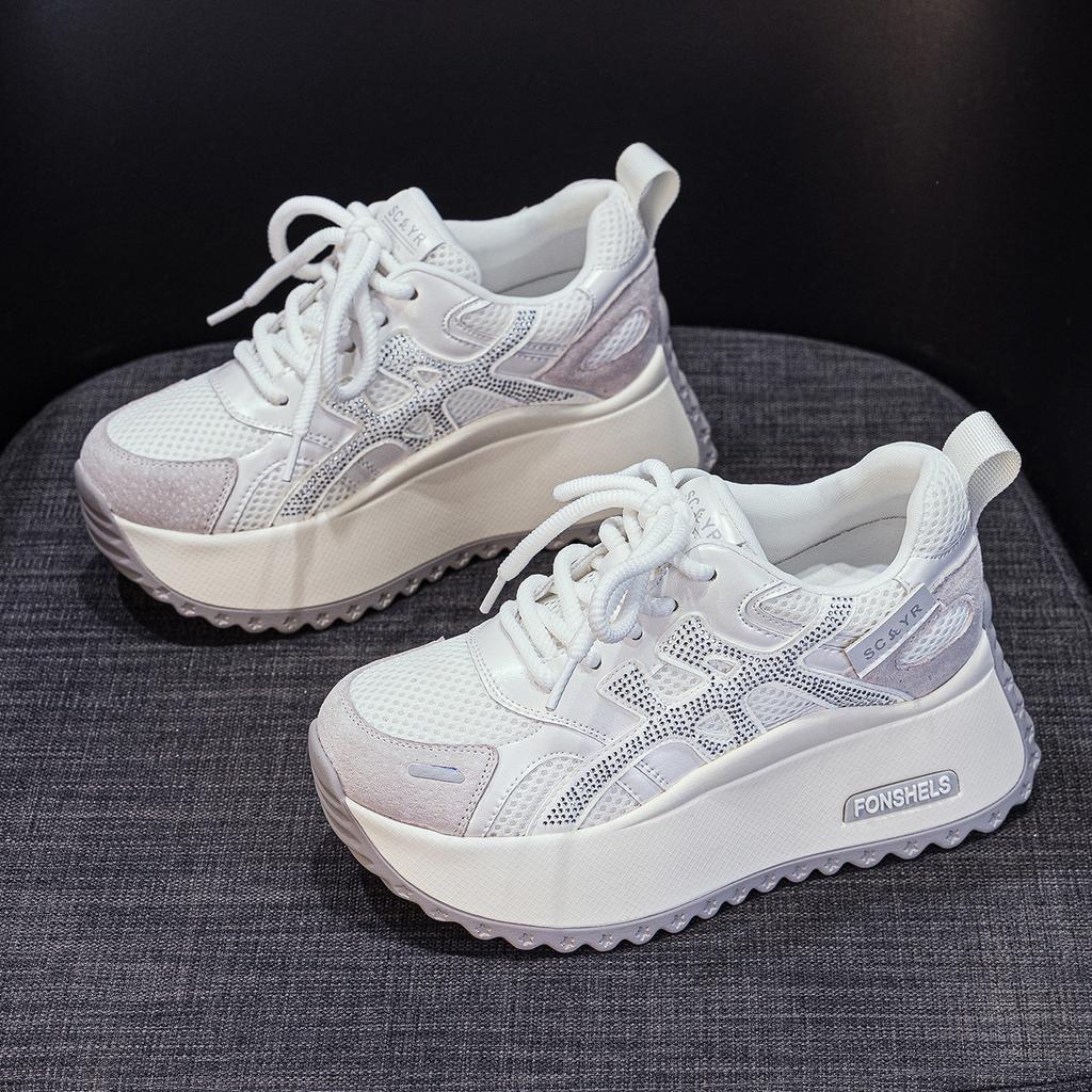 Thick-soled small Forrest Gump shoes women's 2025 autumn new light luxury explosion casual fashion heightening sports little white shoes