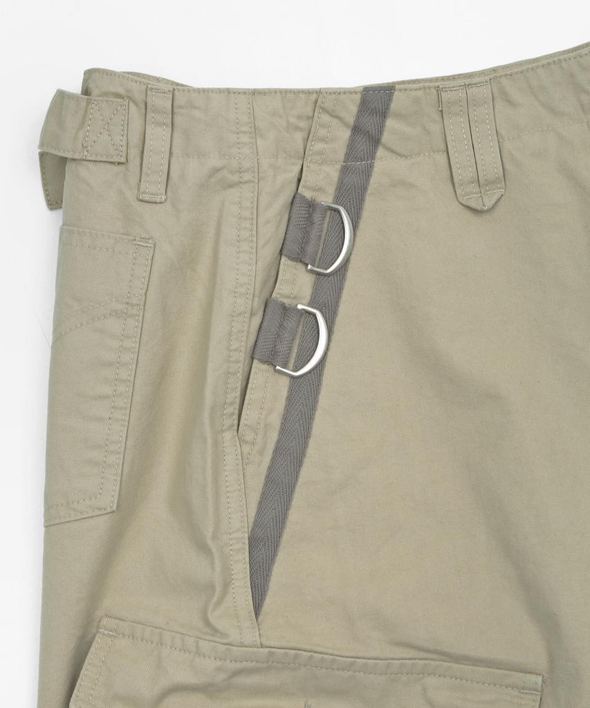 KIJIKO Ke614. Washed Bermuda Cargo Pants Beige Gray