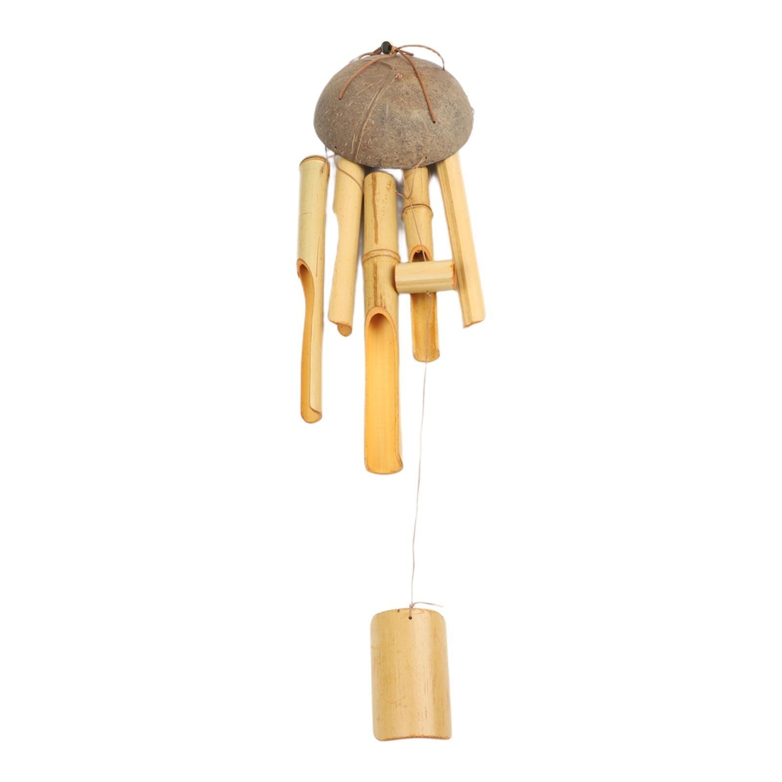Artisanal Craftsmanship Coconut Shell Wind Chime Handcrafted Musical Decor