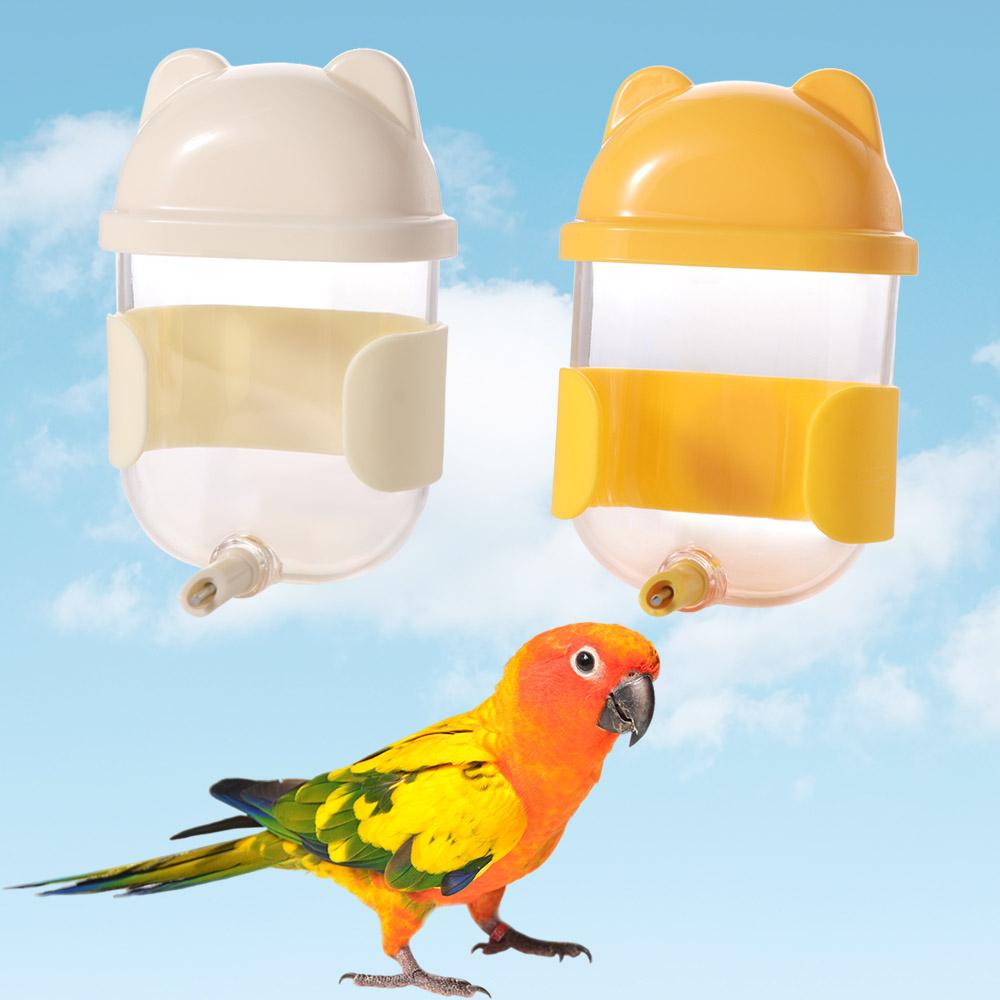 Transparent Automatic Bird Water Dispenser Leak-proof Knob Lock Parrot Drinking Bottle Wide Opening Easy To Install