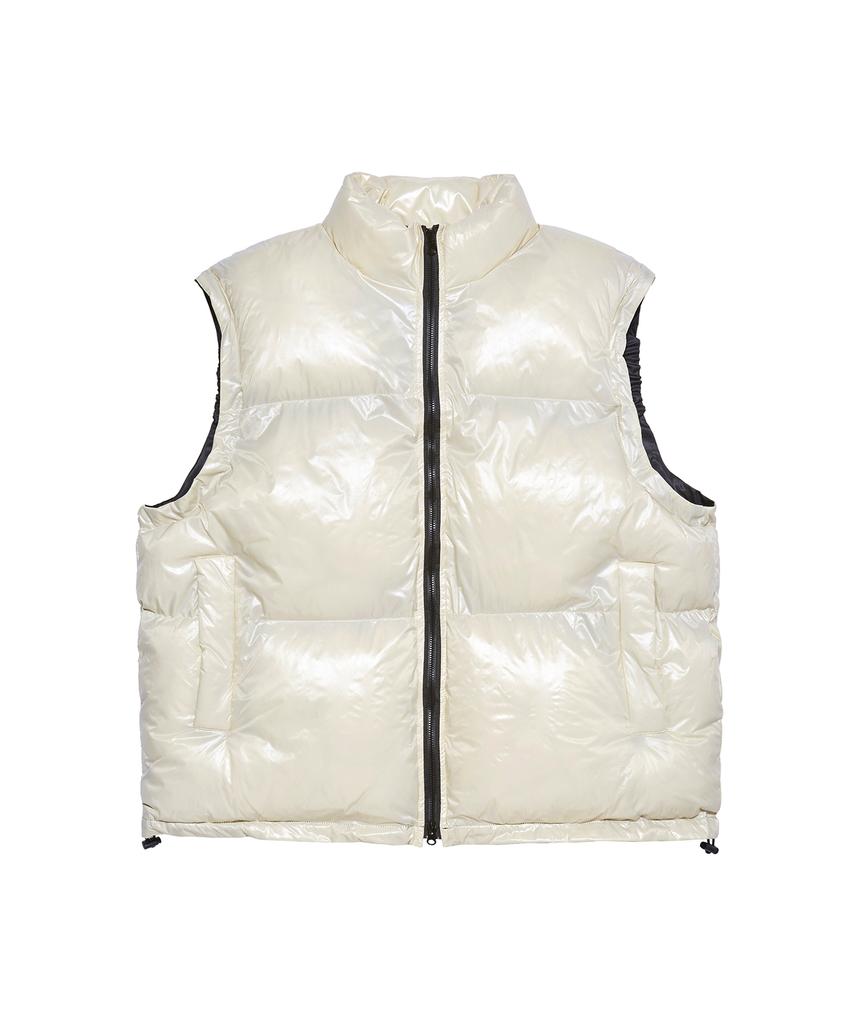 Apostrophe Comma High-Gloss Two-Way Padded Vest (Khaki)