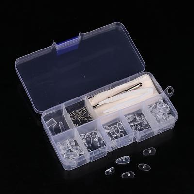 Eyeglass Silicone Nose Pads Replacement Optical Glasses Repair Tool With Screwdriver Tweezers Ear Hooks