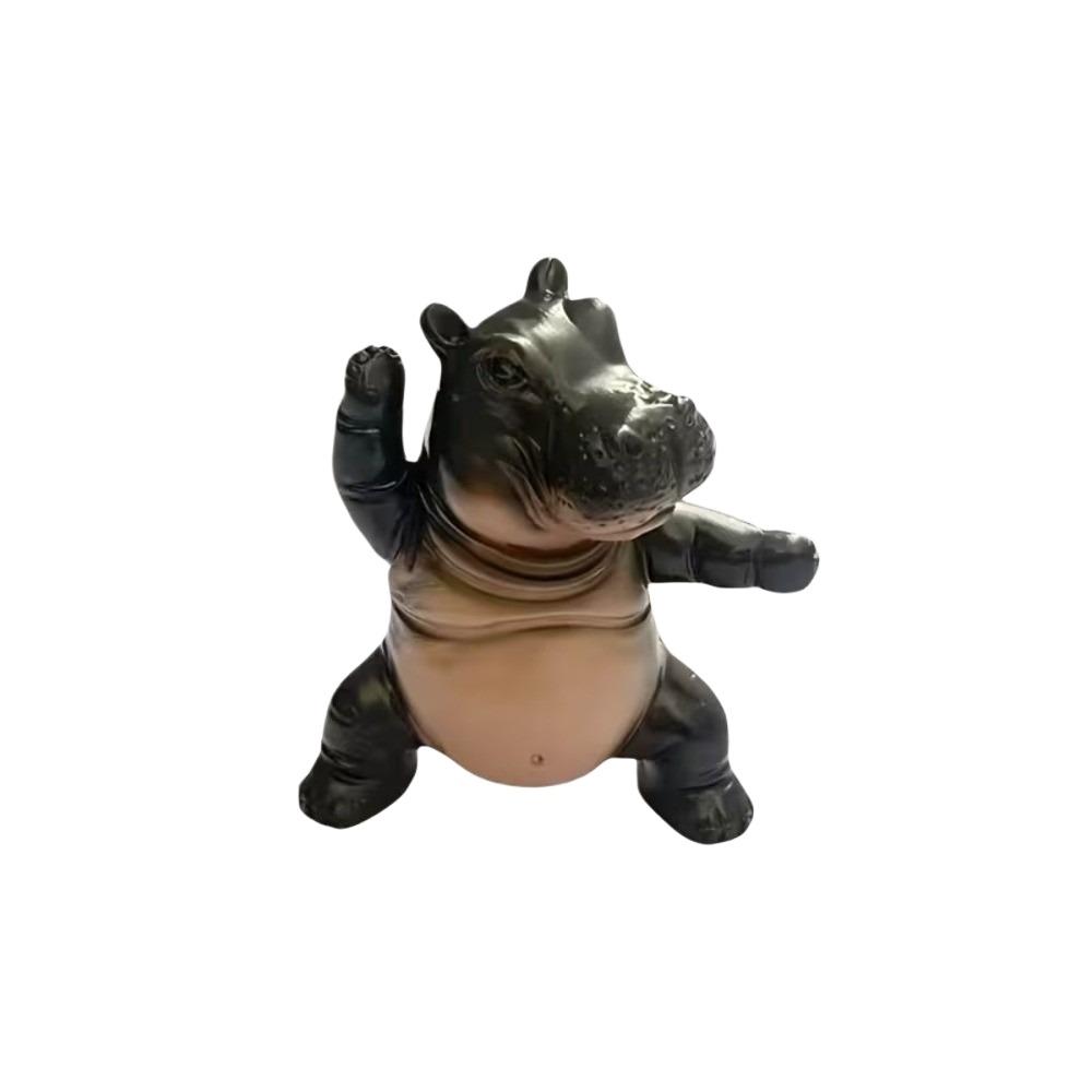 Yoga Pose Figurine Pose Yoga Hippo Statue Hippo Collectible Figurines for Yoga Lovers StyleC