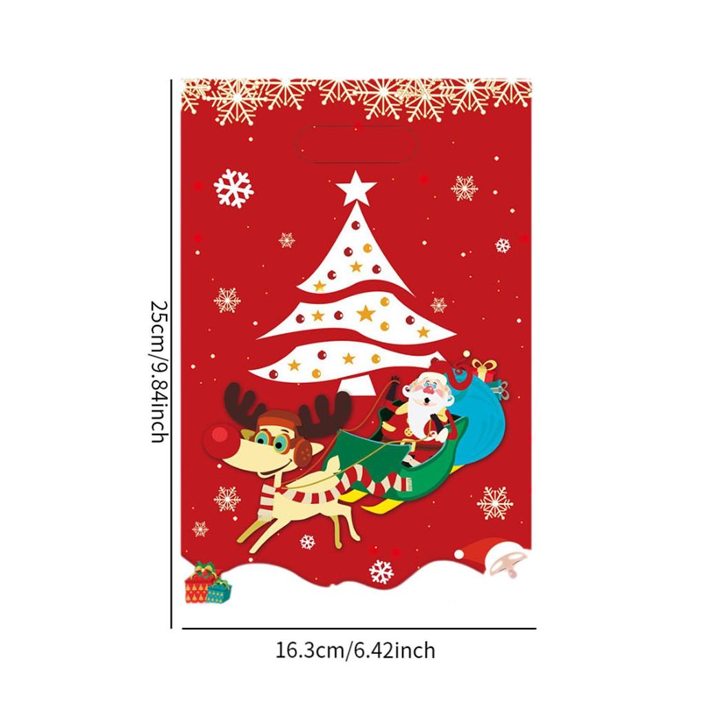 10Pcs Christmas Gift Bag Treat Bag Pouch Handbag for Gifts Wrapping Tote Bag