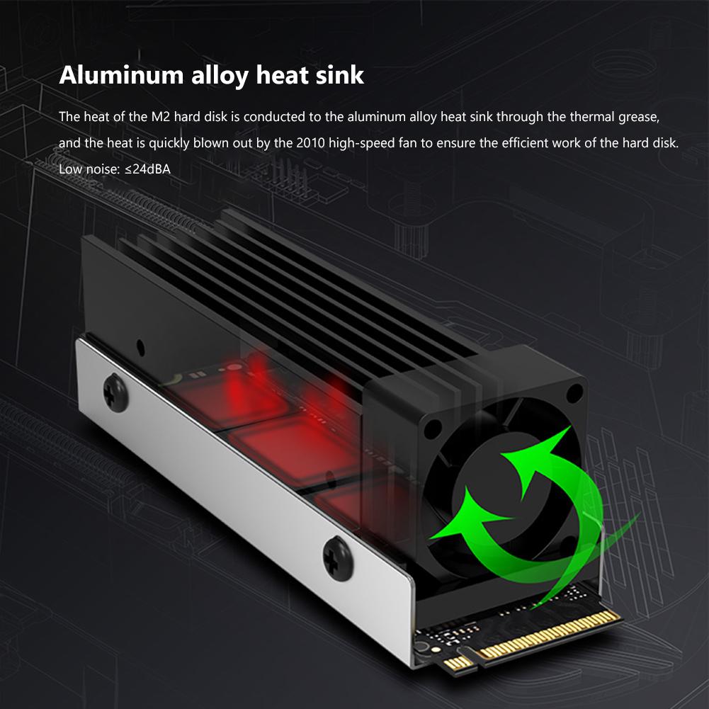 M.2 SSD SSD Radiator Cooler with Fan Aluminum PCI-E NVMe Solid State Hard Radiator for Desktop Accessories