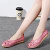 Women's Flat Sandals Breathable Hollow Out Leather Shoes Casual Shoes Slip On Loafers Light Walking Flats Women's Shoes