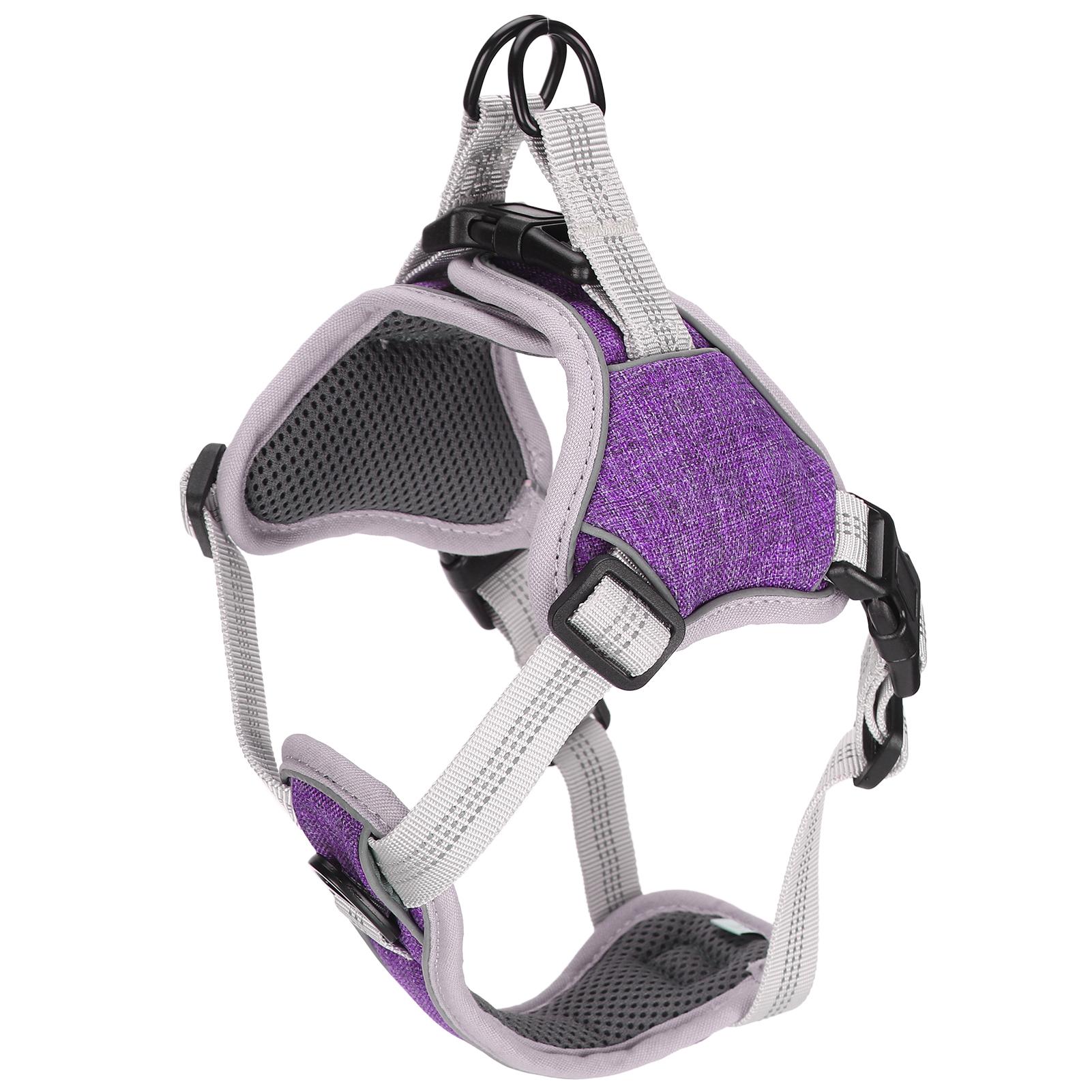 

Outdoor Dog Vest Harness Pet Adjustable AntiLost Vest Harness for Large Medium Dog(Purple S) S фиолетовый
