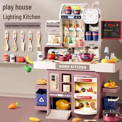 Kaka Belle Deluxe Pink Light-Up Play Kitchen Set