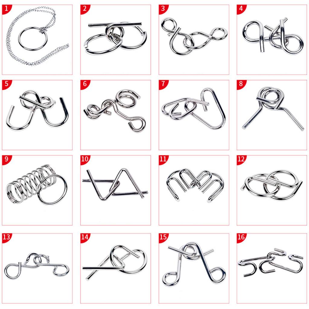 Akindou Brain Teaser Brain Dementia Brain with Illustrated Hints Teaser Ring Set Rings, 30-Piece Set, Exercise, Prevention, Training, (Brain Only)