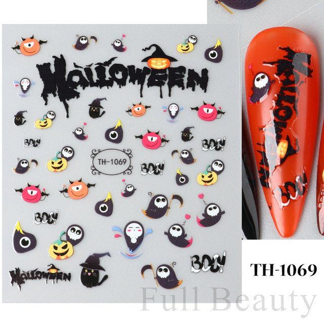 Nail Art Sticker Diablo Series European And American Halloween Laser Spider Scorpion Thin Fortitude Back Glue Nail Sticker