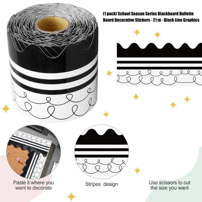 Musical Notes Bulletin Border Trim Scalloped Border Trim Black Waves Classroom Borders Border Sticker School Supplies
