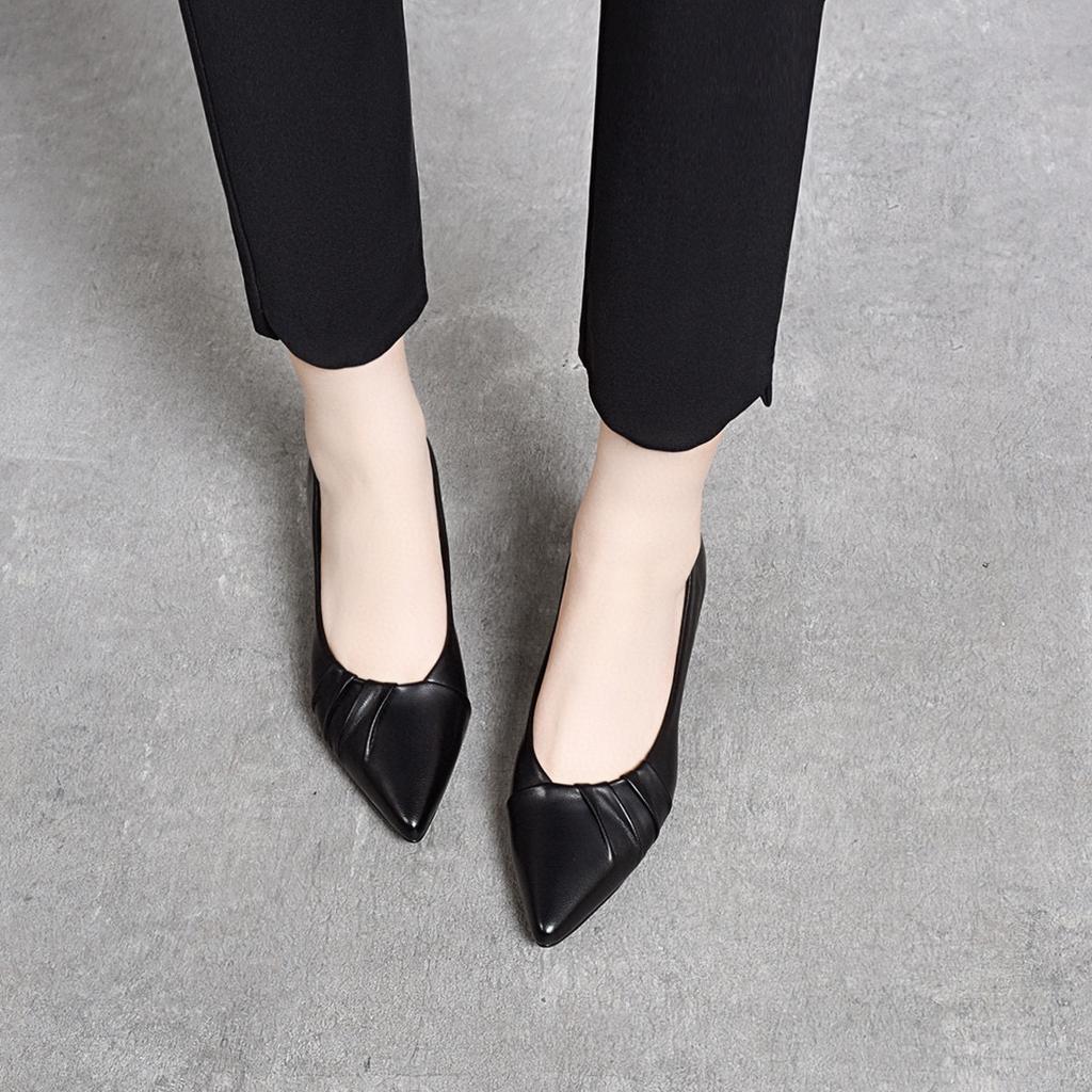 Pointed high heels women's 2025 spring new simple temperament thin heel shallow mouth single shoes professional commuter women's work shoes