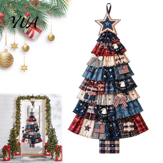 Garten- und Meeresdeko für das ganze Jahr, Weihnachtlicher handgefertigter Türhänger-Bausatz, Patchwork-Baumdekoration, DIY-Näh-Set, Übergroßes Silhouette-Ornament