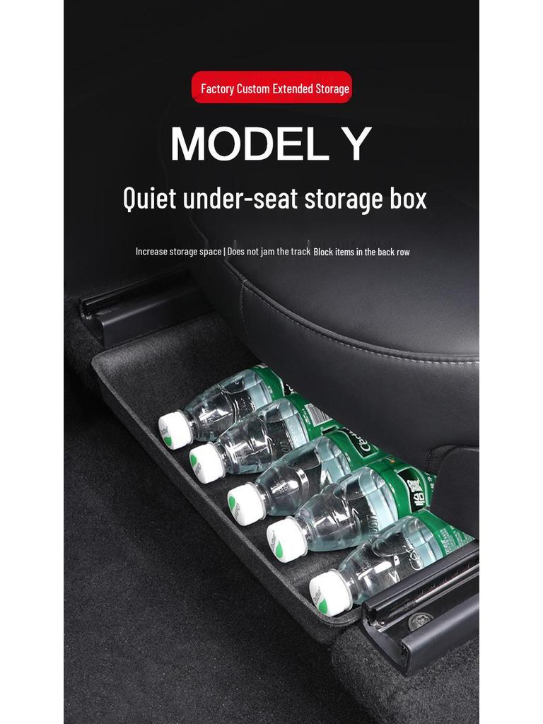 Teslas Model Y Under-Seat Storage Organizer - Interior Accessory