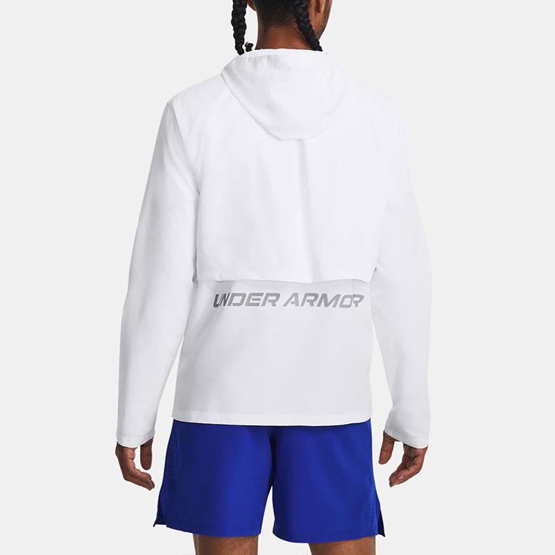 Under Armour Storm Letter Print Running Hoodie Jacket Men Jackets White 1376795-100