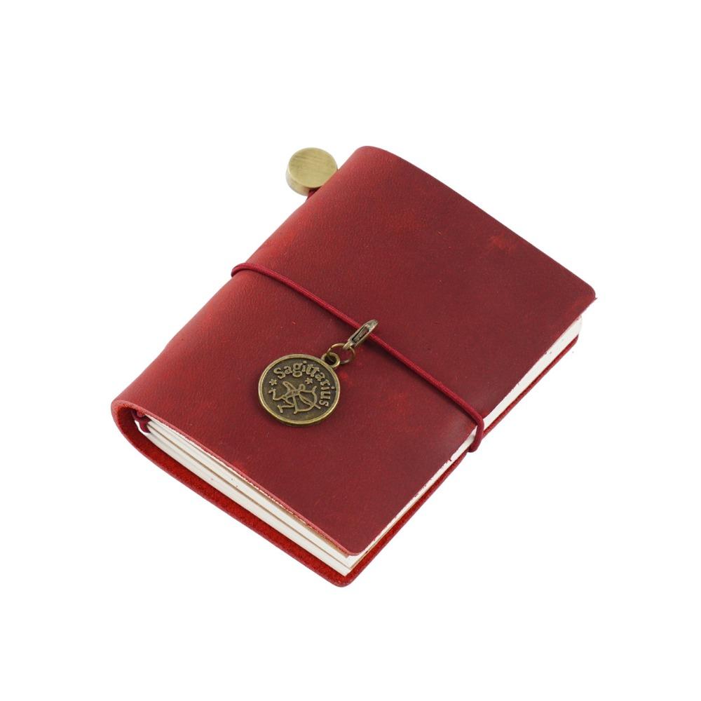 Genuine Leather Traveler's Notebook Mini Size Leather Notebook Gift Loose-leaf Notebook  For Notes