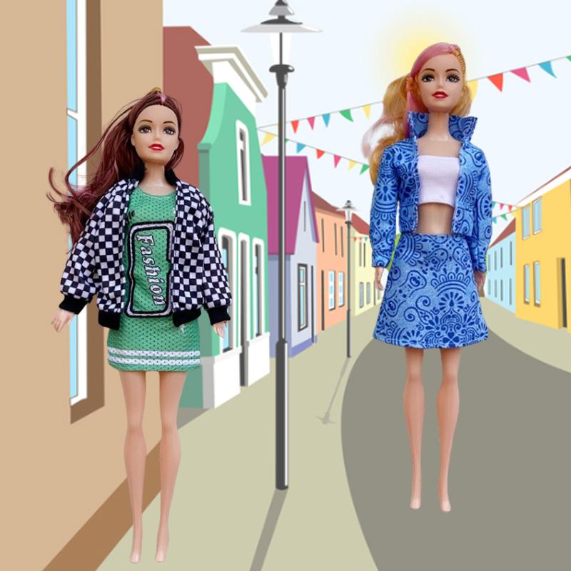 4 Sets/Pack Doll Clothes Handmade Fashion Casual Suit Outfits Coat Clothing Accessories for 11.5in/30cm Dolls Toys For Children