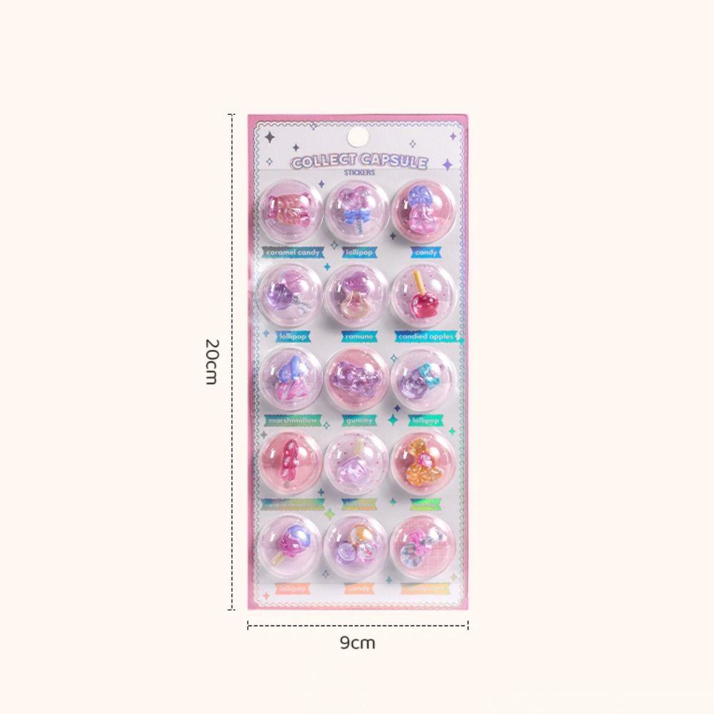 Shake Function Diary Relief Stickers Cute Design Notebook Decor 3D Capsule Stickers Journaling