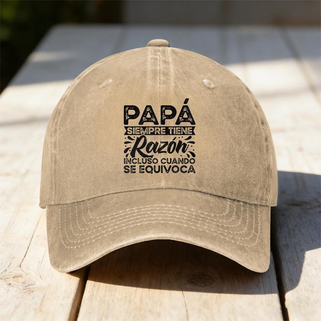 Retro Washed Baseball Cap With Fathers Day Is Right Even Wrong Text Print Lightweight Machinewashable Casual Cap