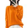 Women's Heavyweight Cable Knit Cashmere Sweater Pullover - Extra Thick 100% Wool Base Layer for Autumn/Winter