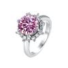 Bague Ringen Luxury 3.5 Carat Moissanite Diamond Jewelry S925 Sterling Silver Wedding Ring For Women Flower Shaped Design Size5-9