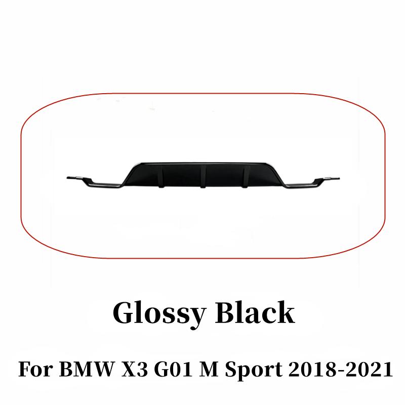 

For BMW X3 G01 M Sport 2018-2021 Car Rear Bumper Diffuser Spoiler Splitter Black Carbon Body Kit Exterior Tuning Accessories Glossy Black
