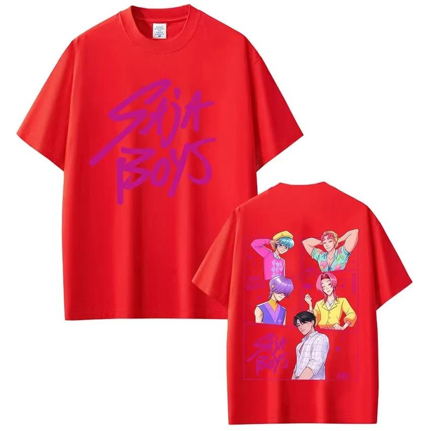 KPop Demon Hunters Saja Boys T-shirt Harajuku O-neck Casual Shirt Gift Men Women Short Sleeve Oversized Y2k Male Female Clothing