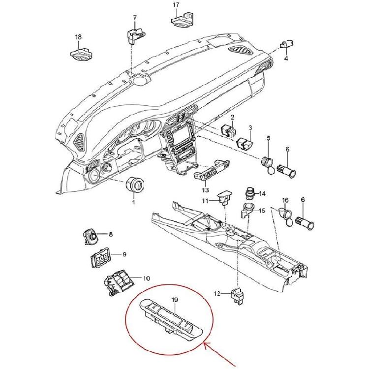Trunk Lid Release Switch Decklid Release Interior Switch for 911 Boxster Cayman