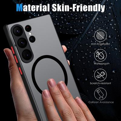 Stoßfester Stoßfänger, klarer magnetischer Kreis für kabellose Magsafe-Hülle für Samsung S25 Plus S24 FE S23 Ultra S23 S22 S21 A36 A56 A16 A55 A15 A25 A35