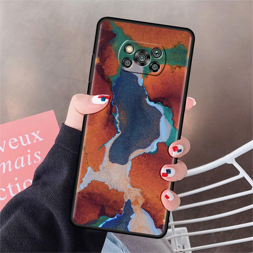 Husă Pentru Xiaomi Mi Poco X3 NFC X4 Pro F3 F4 GT M4 M3 F1 C40 11 Lite 11T Silicon Moale Funda Acoperire Telefon Marmură Artă Estetică