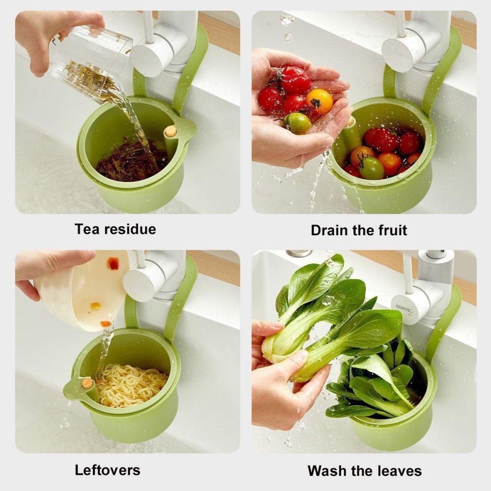 Creative Sink Hanging Strainer Basket Openable Bottom Cover Detachable Multifunctional Quickly Drain Kitchen Garbage Filter