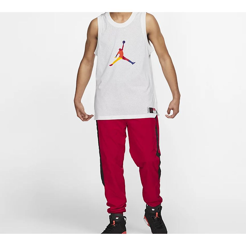 Jordan Rainbow Big Logo Basketball Jersey Sleeveless Vest Men Tops White AV0047-100