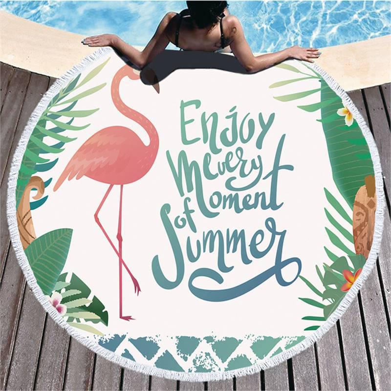 Seria Flamingi Ultra-Delikatne Włókno Ręcznik Plażowy i Mata Wewnętrzna/Zewnętrzna