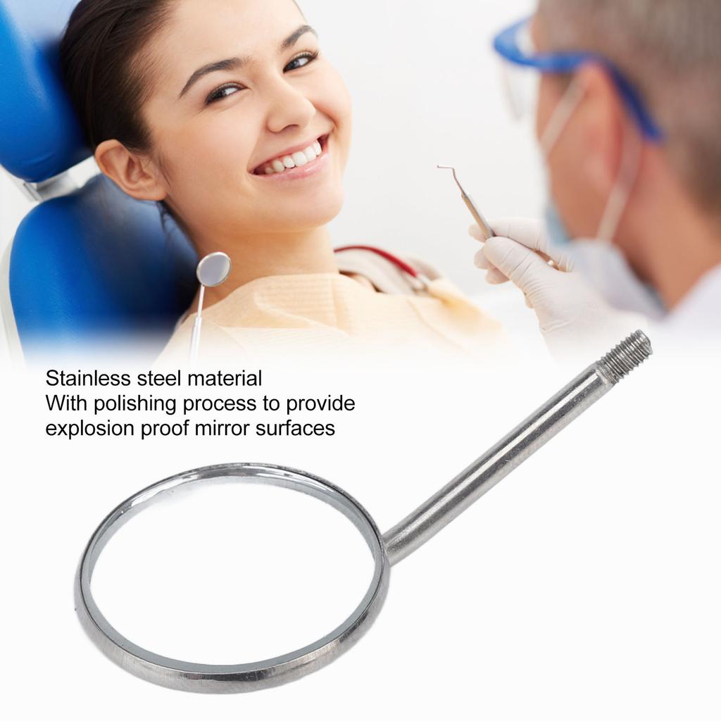 10pcs Type 4 Teeth Inspection Mirror Stainless Steel Mouth Mirror for Oral Care Supplies