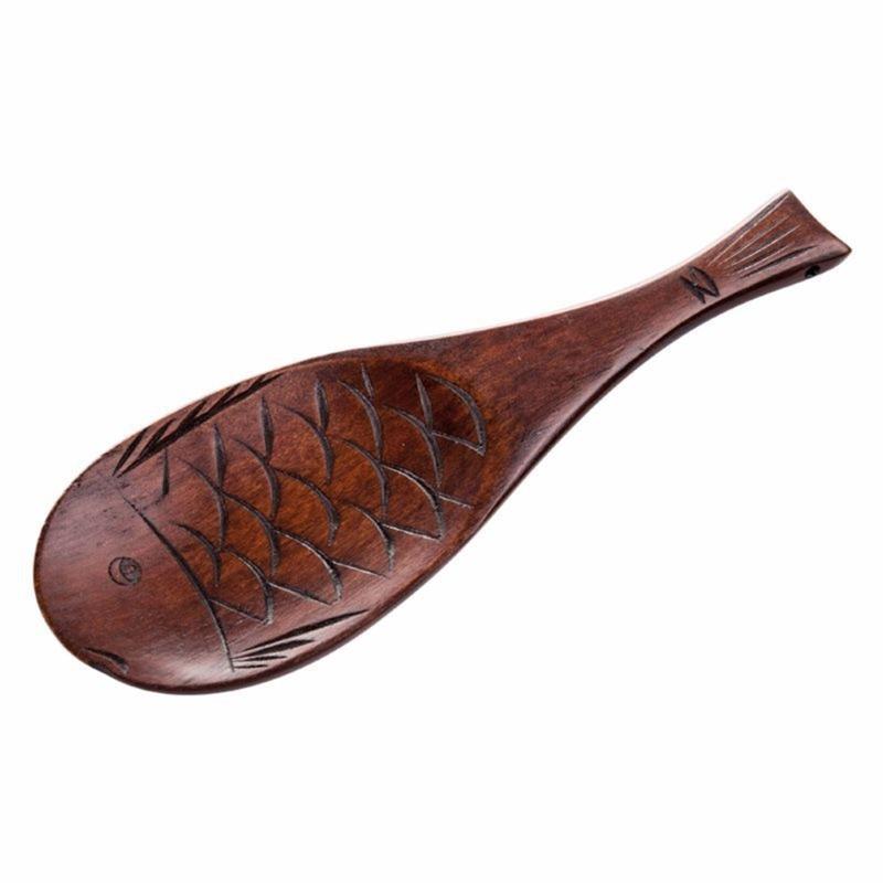 User Friendly Wooden Fish Rice Scoops Heat Resistant Handle Kitchen Tool Unique Shape Multipurpose Cooking Accessory