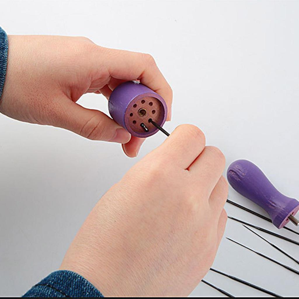 Multi/Single Needle Felting Tool with/without Barbed Needle for Felt Animals & Pattern Felt Needle Holder Wooden Handle