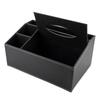 Premium Leather Tissue Box with Remote Organizer