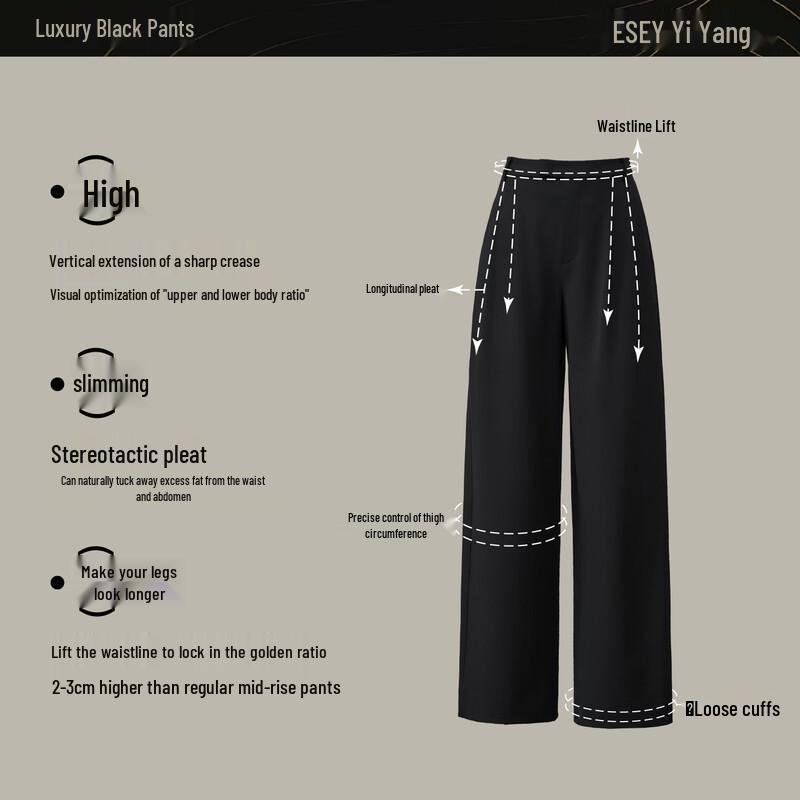 ESE-Y Women's High-Waist Commuter Wide-Leg Suit Pants