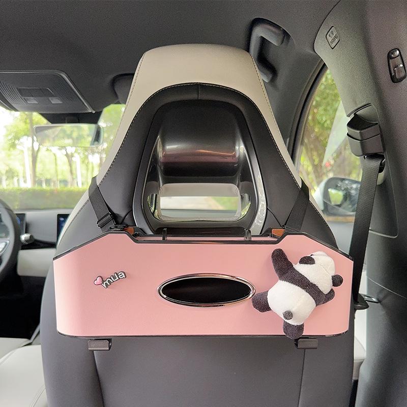 Aufbewahrungsbox für die Rücksitzlehne mit Taschentuchhalter & Getränkehalter - Multifunktionaler Organizer