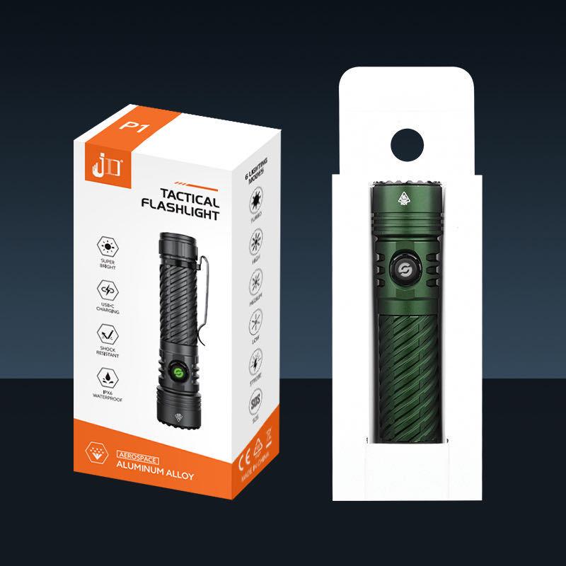 High-Power Aluminum LED Flashlight: Rechargeable Long-Range, Fixed Focus, Super Bright Outdoor Lighting