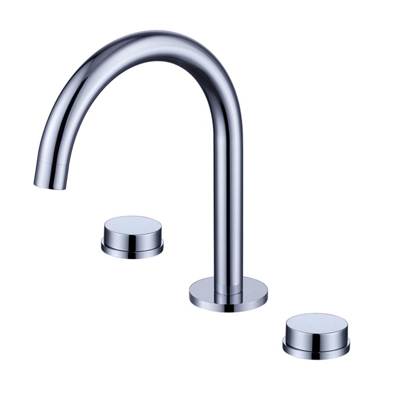 Tuqiu Brushed Gold Bathroom Faucet Brass Basin Faucet Mixer Tap Widespread Rotation Wash basin Faucet 3 Holes Lavotory Faucet