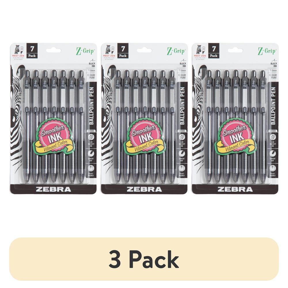 

3 Pack Retractable Ballpoint Pens Medium Point 1.0mm Black Ink Smooth Writing Comfortable Grip 7 Count Pocket Clip Value Pack United States