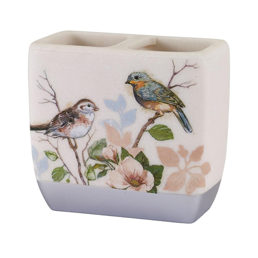 Love Nest Toothbrush Holder Decorative Resin Multicolor Wipe Clean Bathroom Accessory Functional Stylish Bird Design Top Quality