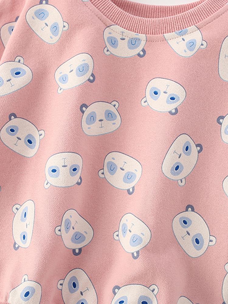 Frühlings-Mädchen bedrucktes Rundhals-Langarm-Sweatshirt, lässiges Oberteil