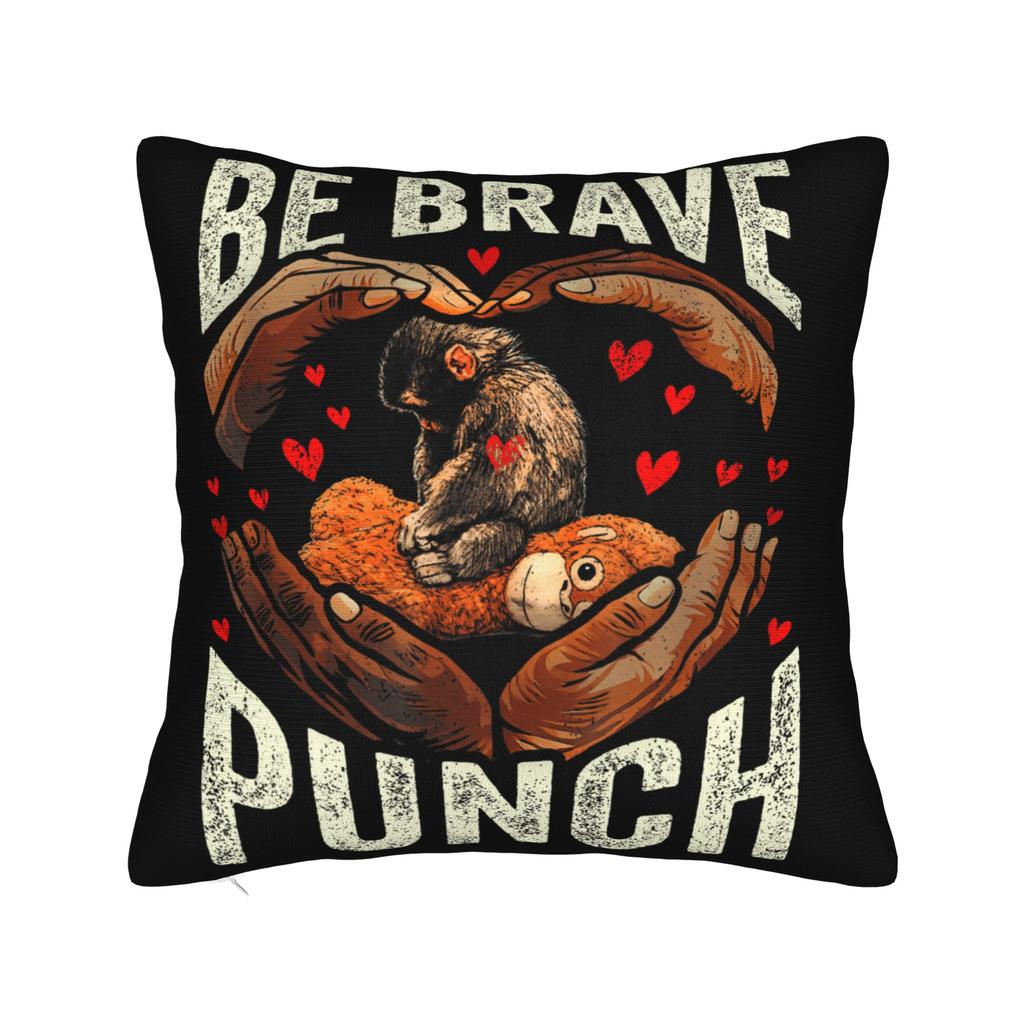 Cute Baby Monkey Named Punch Plush Hugging Pillow Case Print Pillow Cover For Wedding Party Home Decor Funny Pillowcases