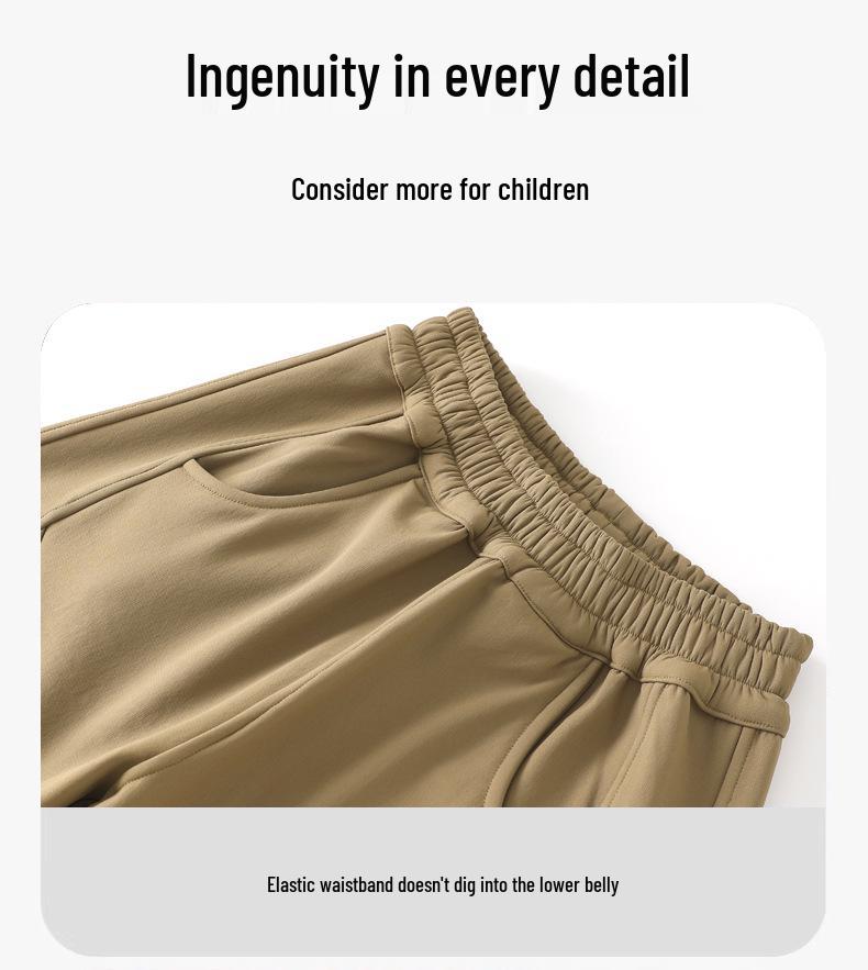 Kids' Windproof Waterproof Fleece-Lined Skinny One-Piece Casual Pants for Boys and Girls