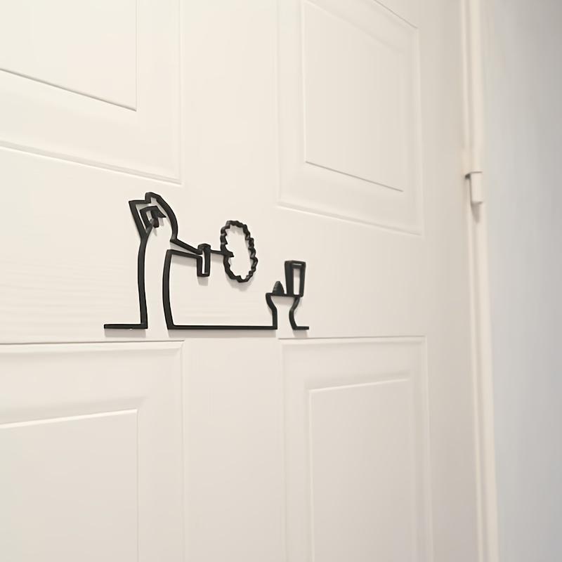 “Restroom Sign” Ornament, Fun Design, Restroom Sign, Minimalist Art, Original Humorous Design, 3D Line Art,
