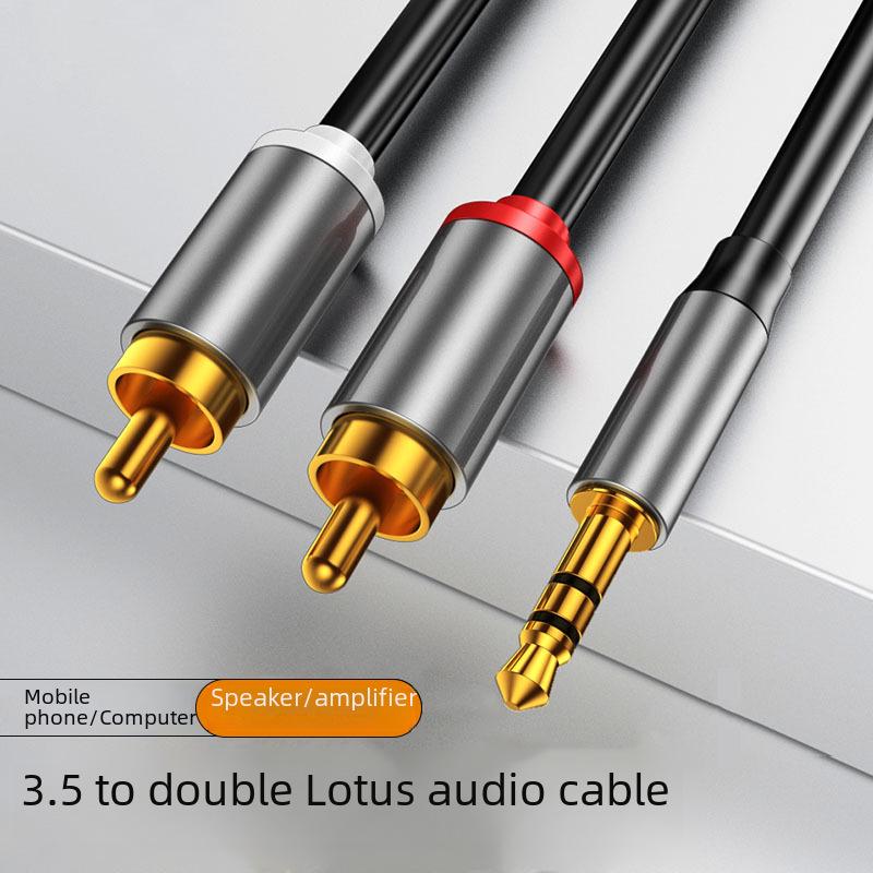 

Аудиокабель 3,5 мм - Dual RCA для мобильного телефона, усилителя и сабвуфера 0.5m
